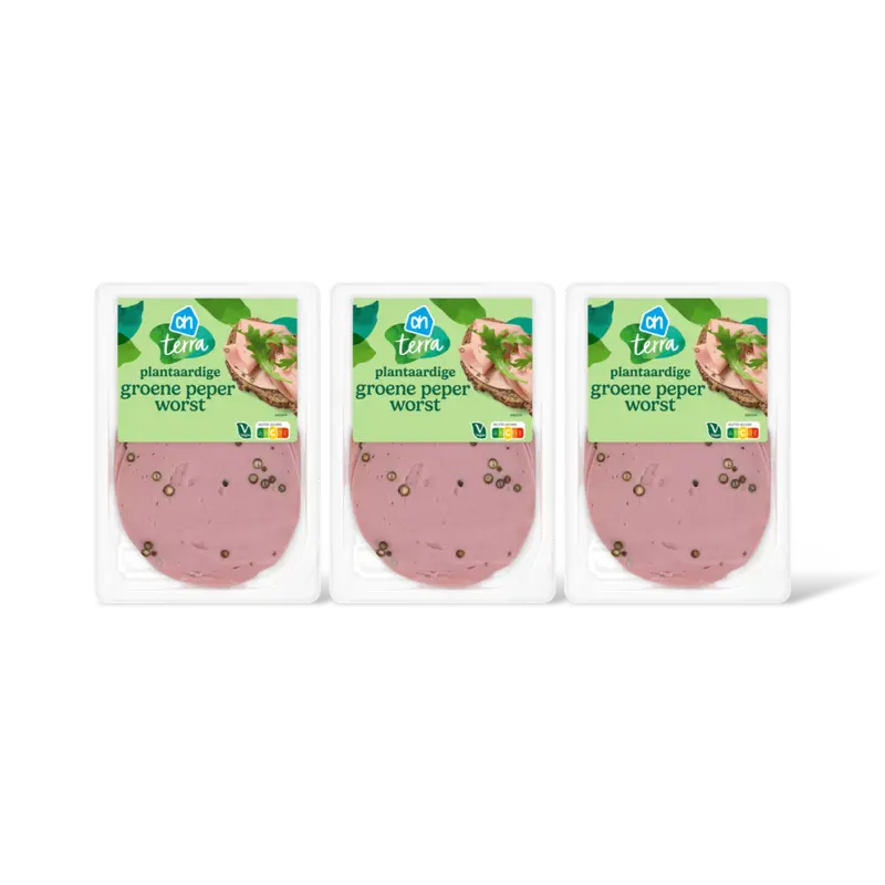 AH Terra Plantaardige groene peper worst 3-pack