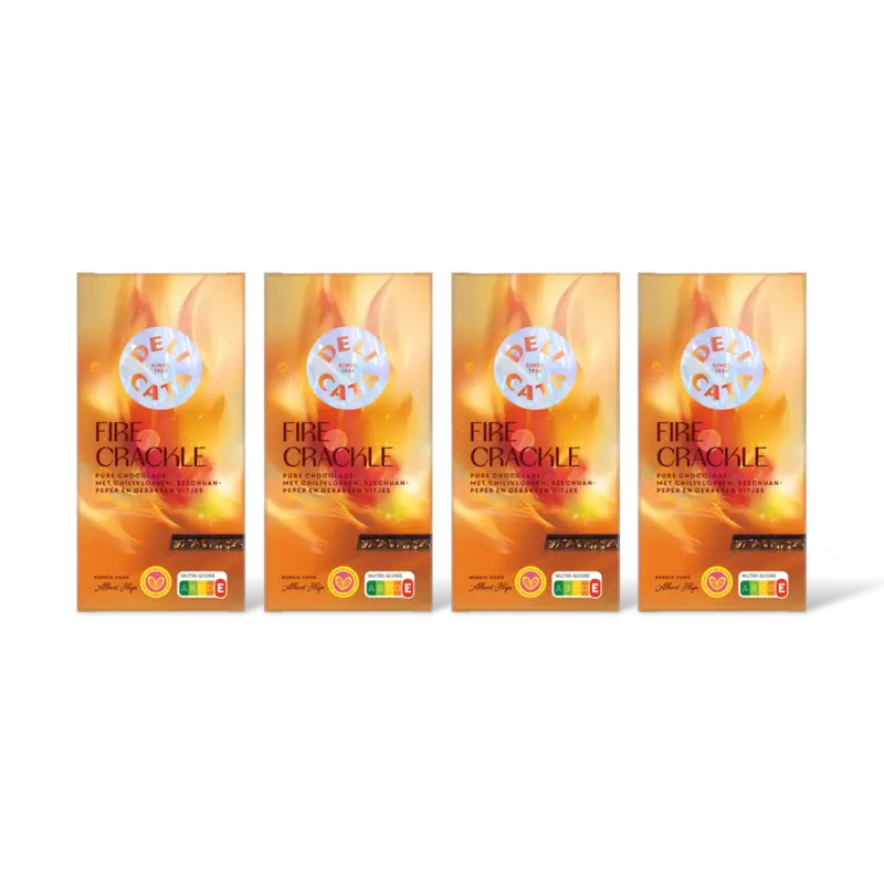Delicata Reep fire crackle pure chocolade 4-pack
