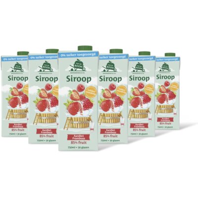 pdp-image-Van de Boom Aardbei framboos siroop 0% suiker 6-pack