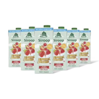 pdp-image-Van de Boom Aardbei framboos siroop 0% suiker 6-pack