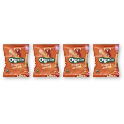 pdp-image-Organix Strawberry corn puffs 6m+ 4-pack