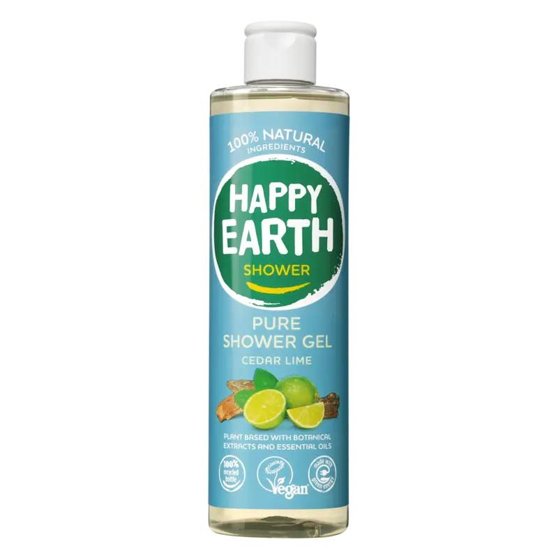 Happy Earth Pure shower gel cedar lime