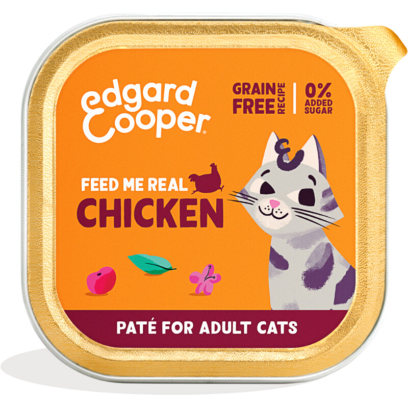 Een afbeelding van Edgard & Cooper Paté kip voor volwassen kat