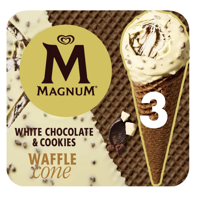 Magnum White chocolate & cookies waffle cone