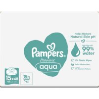Een afbeelding van Pampers Harmonie aqua babydoekjes 15-pack