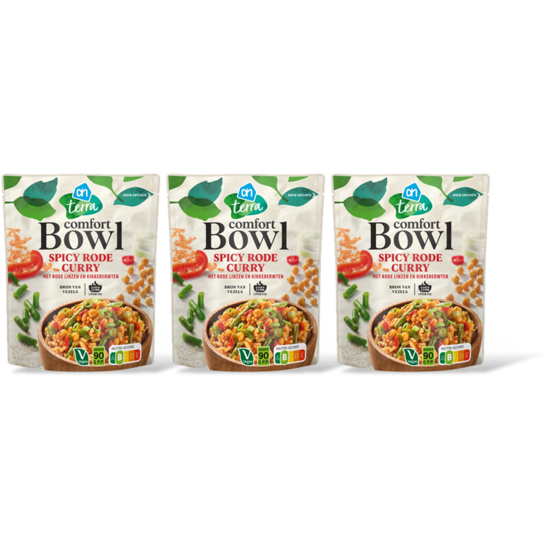 AH Terra Comfort bowl spicy rode curry 3-pack
