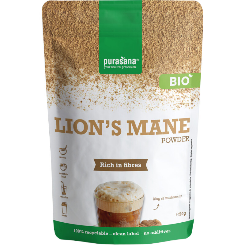 Een afbeelding van Purasana Lion's mane poeder
