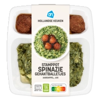 AH Stamppot spinazie gehaktballetjes