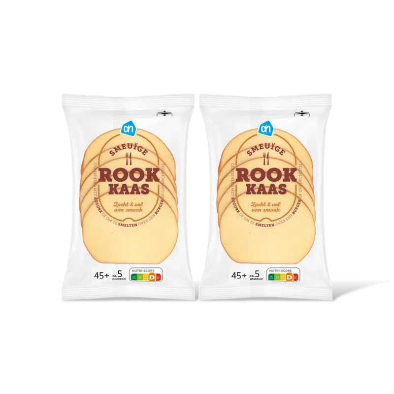 AH Smeuïge rookkaas 45+ plakken 2-pack