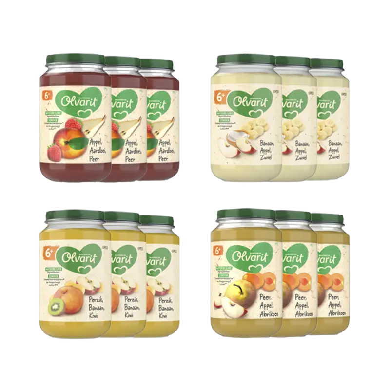 6+ mnd variatiemenu fruit 12-pack