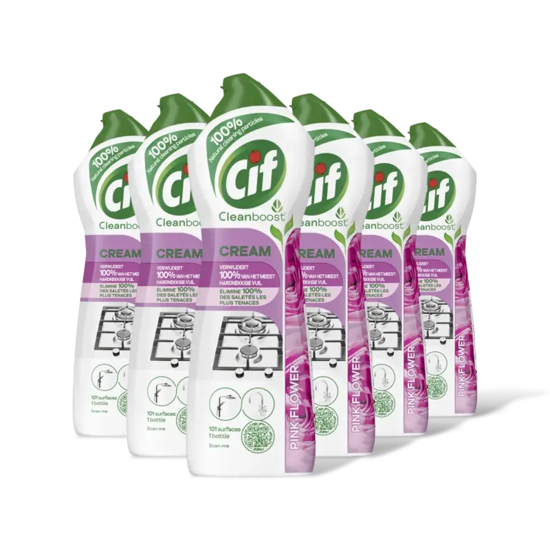 Cream pink flower 6-pack