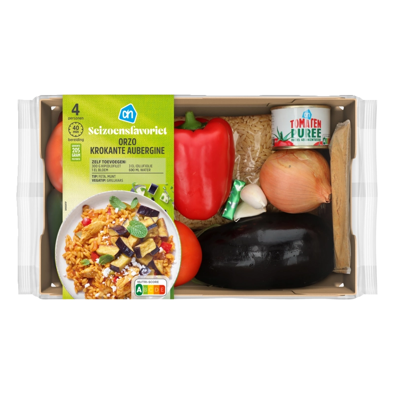 Orzo met krokante aubergine verspakket