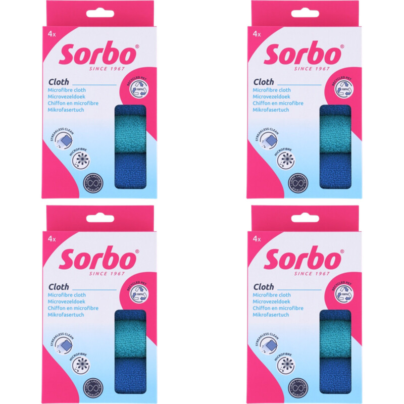 Een afbeelding van Sorbo Recycled microvezeldoekjes 4-pack