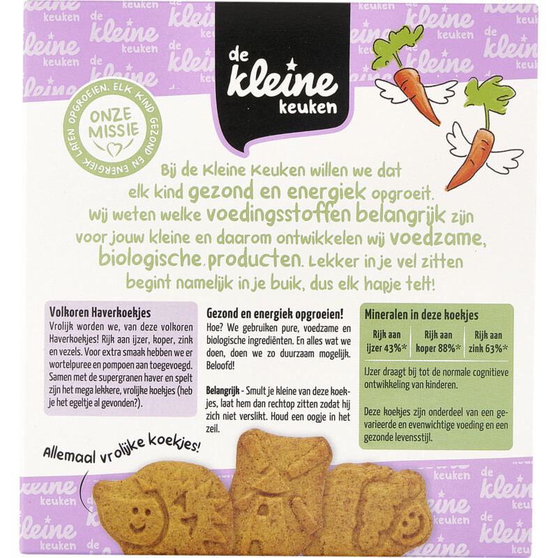 Een afbeelding van De Kleine Keuken Biologische haverkoekjes 12m+