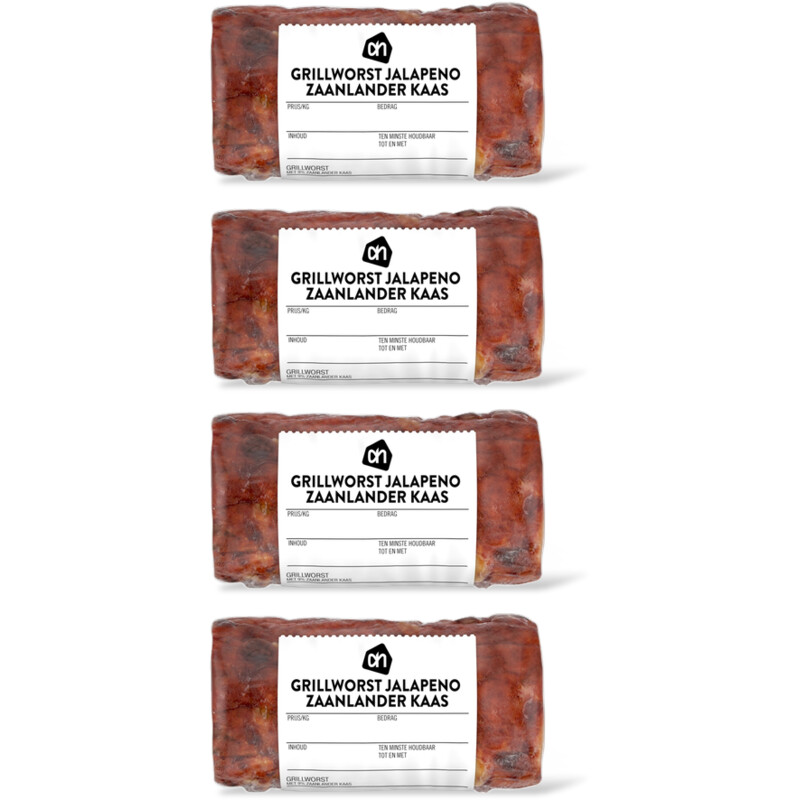 AH Grillworst jalapeno Zaanlander kaas 4-pk