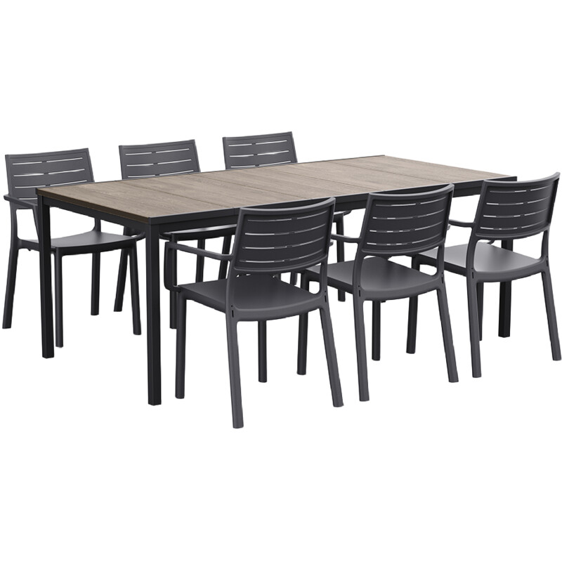 Een afbeelding van Keter Lissabon 200 6x stoel grafiet