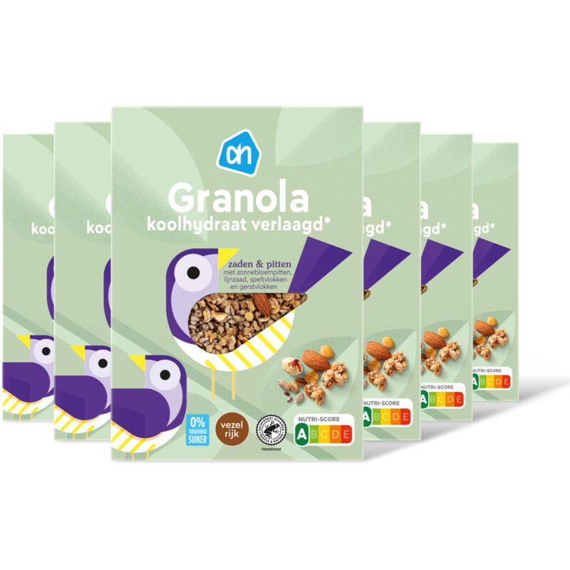 AH Granola koolhydraat verlgd 0% suiker 6pk
