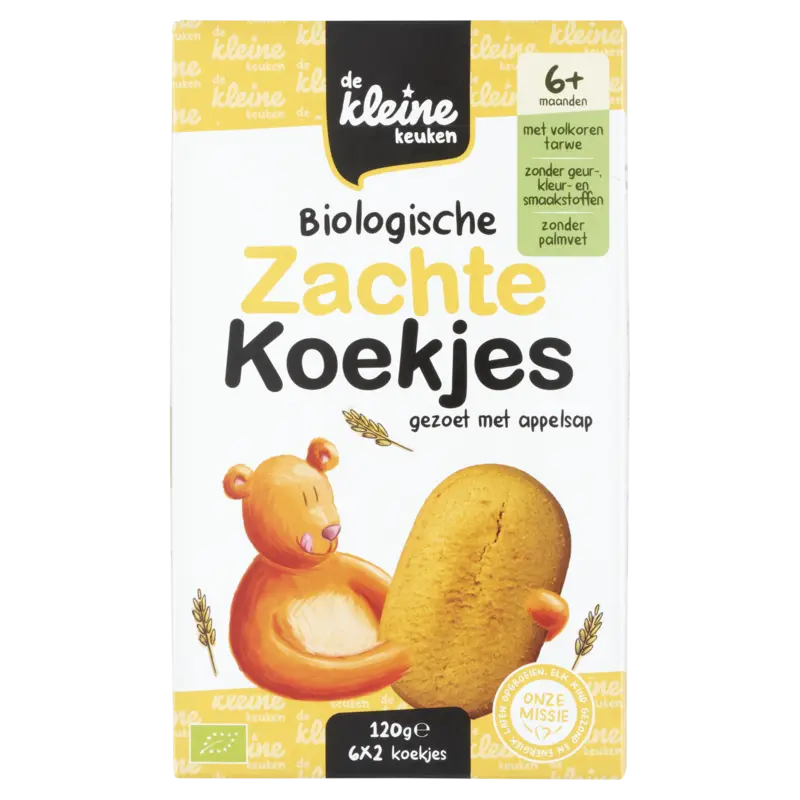 Biologische Zachte Koekjes Gezoet met Appelsap 6+ Maanden