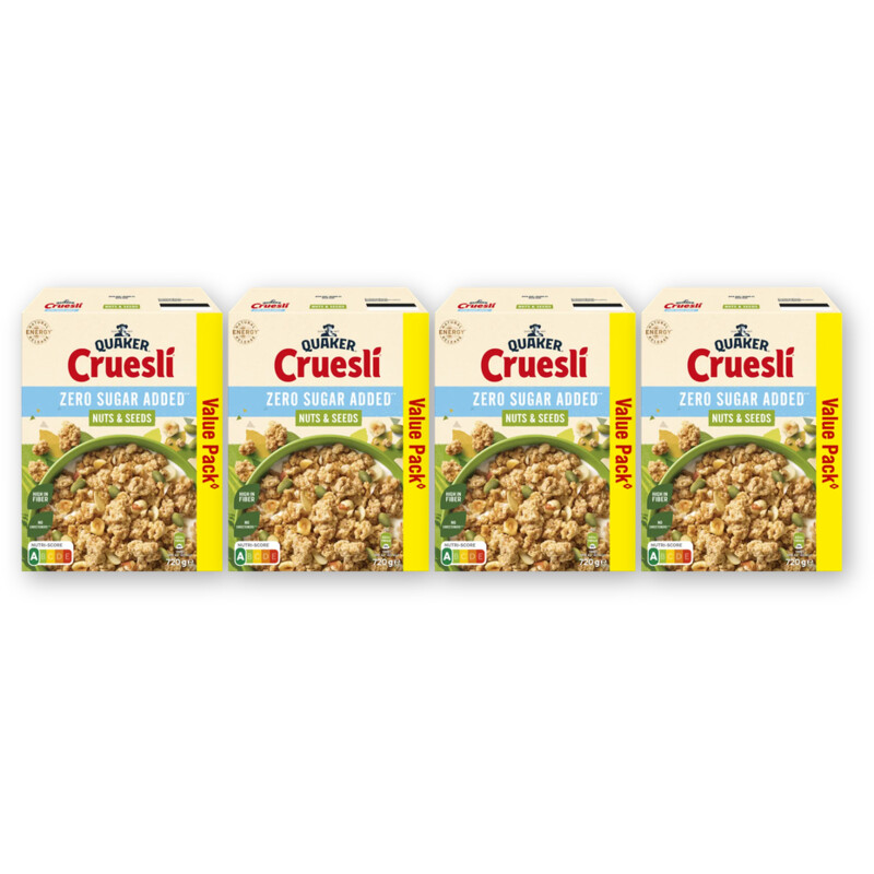 Quaker Cruesli nuts & seeds zsa 4-pack