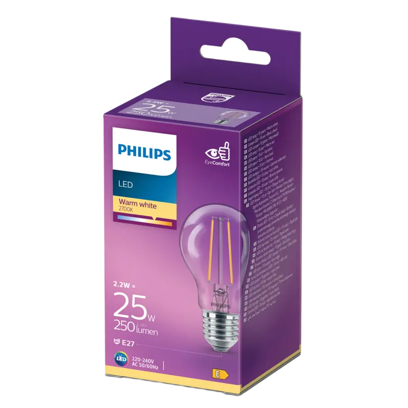 Philips Led fil standaard helder E27 25W