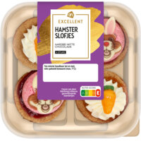 Een afbeelding van AH Excellent Hamster slofjes aardbei witte chocolade