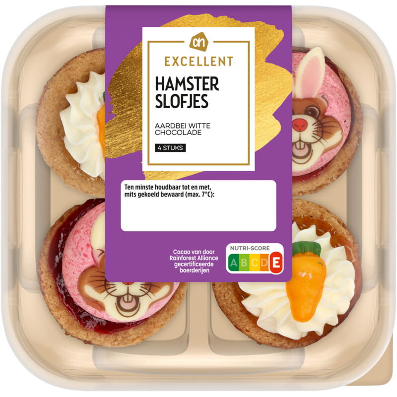 AH Excellent Hamster slofjes aardbei witte chocolade