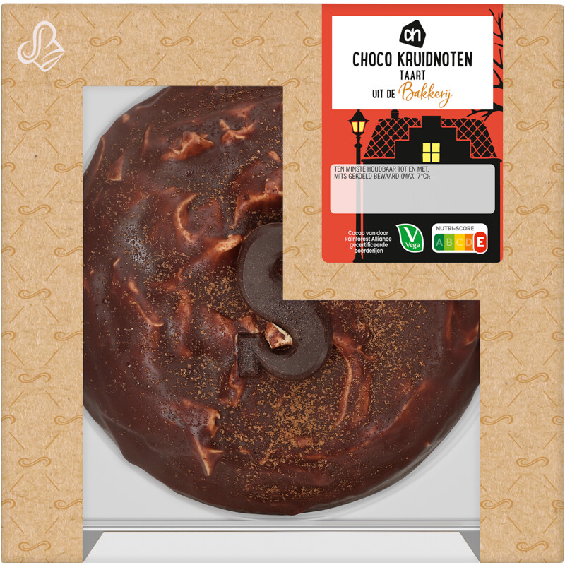 Een afbeelding van AH Chocolade kruidnoten taart