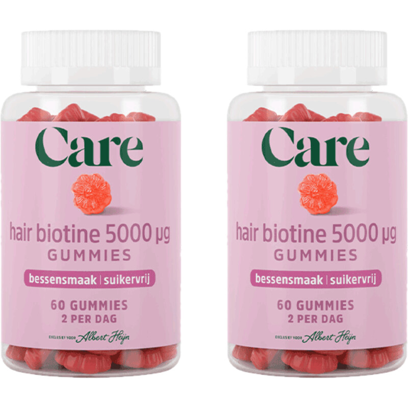 Een afbeelding van Care Hair biotine 5000Âµg gummies 2-pack