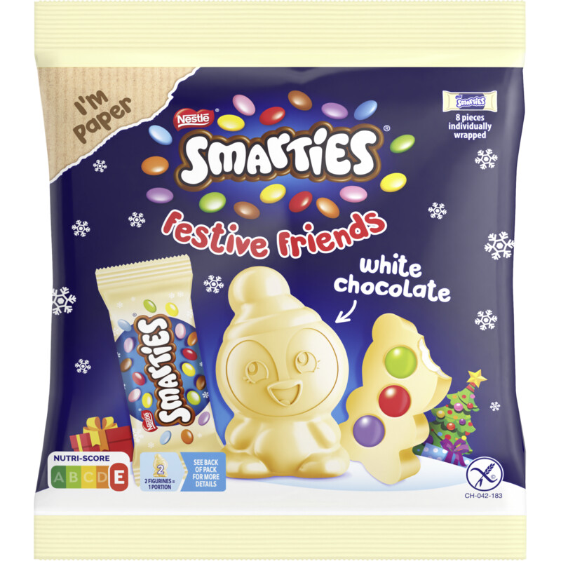Een afbeelding van Smarties Festive friends white chocolate