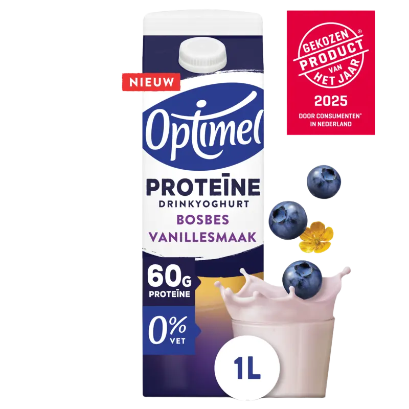 Optimel Drinkyoghurt protein bosbes vanille