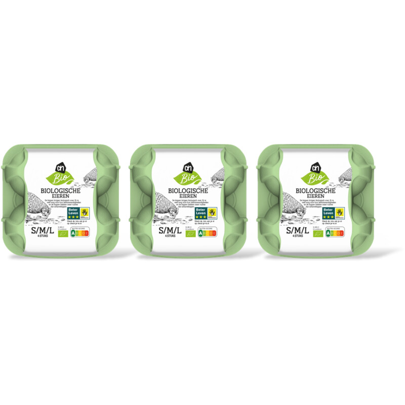 AH Biologisch Eieren S M L 3-pack.