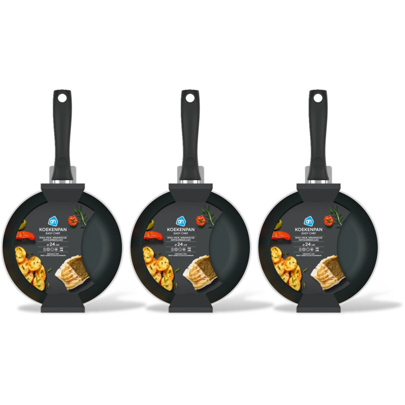 AH Koekenpan easy chef 24cm 3-pack