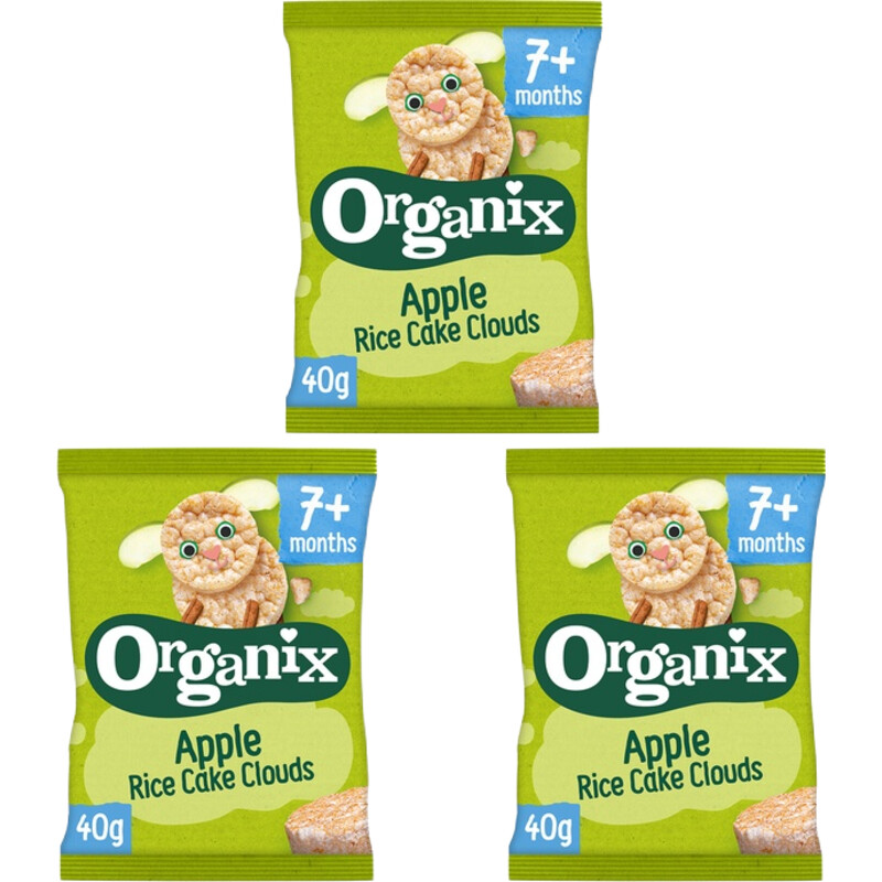 Een afbeelding van Organix Bio Babysnack Appel 7+m 3-pack