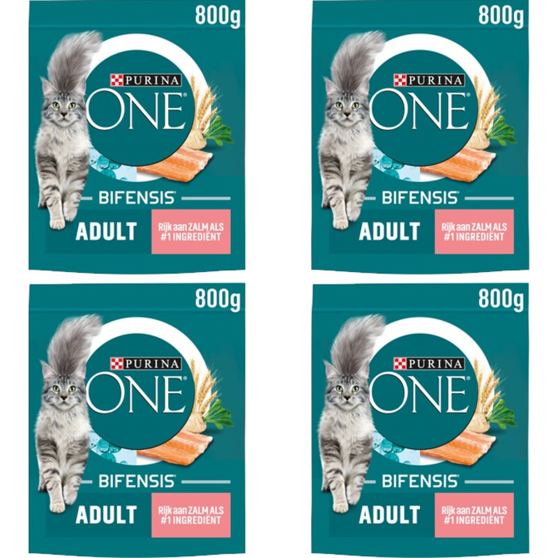 Een afbeelding van Purina ONE ONE Adult rijk aan zalm 4-pack