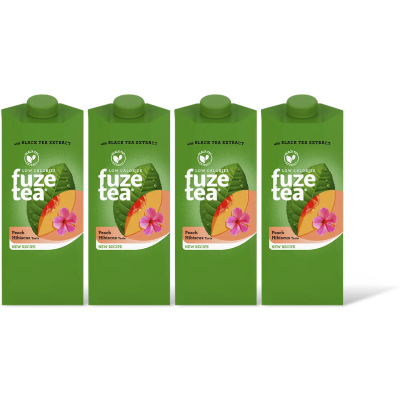Fuze Tea Black Ice Tea Peach Hibiscus 4-pack