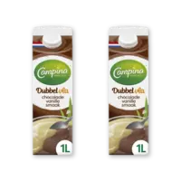 Campina Dubbelvla chocolade vanille smaak 2-pack