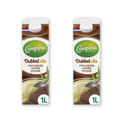 pdp-image-Campina Dubbelvla chocolade vanille smaak 2-pack