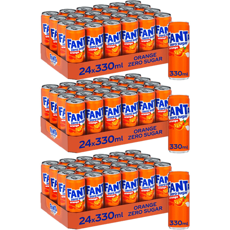 Een afbeelding van Fanta Orange Zero Sugar 3-tray pakket