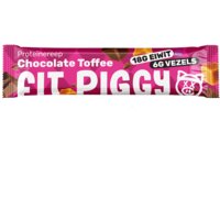 Een afbeelding van Fit Piggy Proteïne reep smaak toffee chocolade
