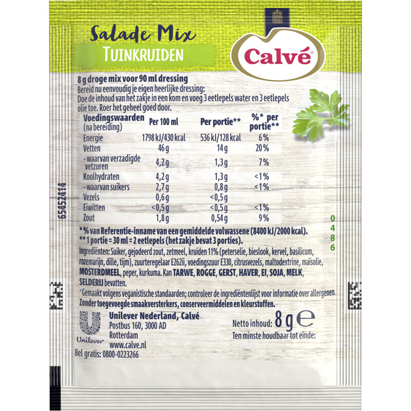 Een afbeelding van Calvé Salademix tuinkruiden