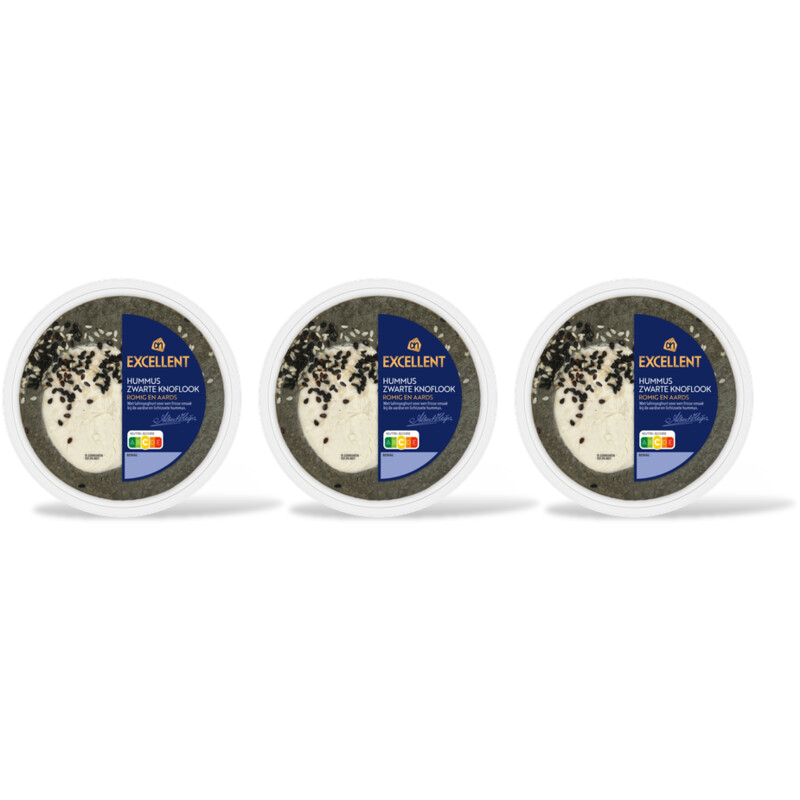 AH Excellent Hummus zwarte knoflook 3-pack