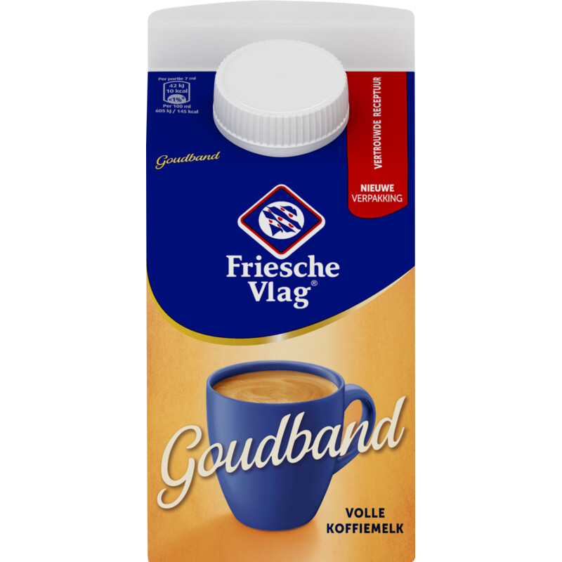 Een afbeelding van Friesche Vlag Goudband volle koffiemelk