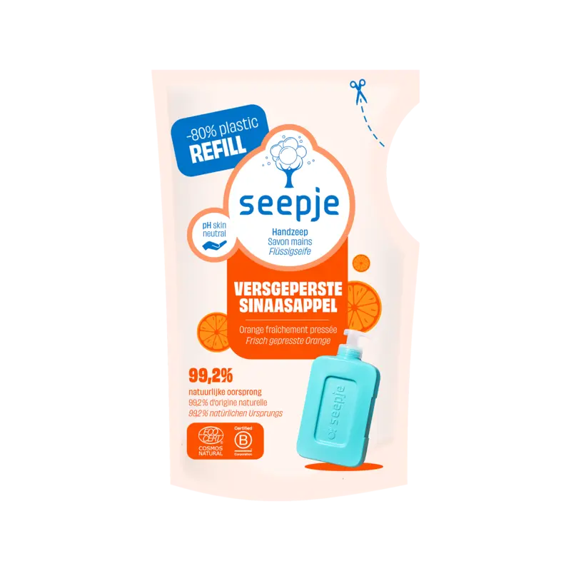 Seepje Handzeep sinaasappel refill