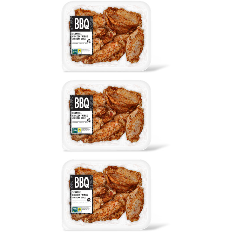AH BBQ scharrelchickenwing American stl 3pk