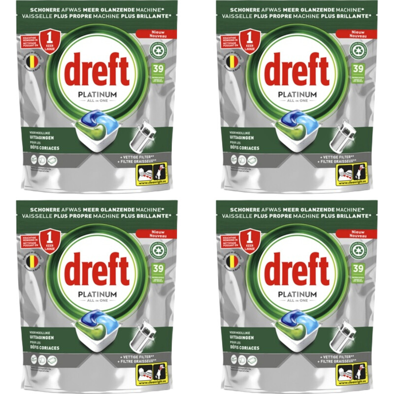 Een afbeelding van Dreft Platinum vaatwastabletten regular 4-pack