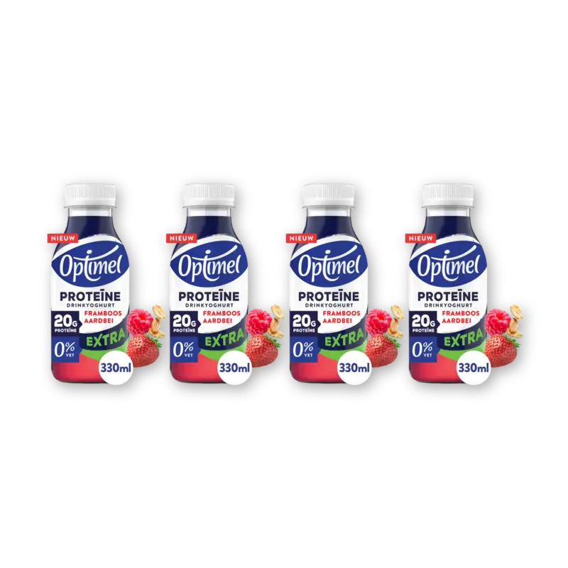 Proteine extra framboos aardbei 4-pack