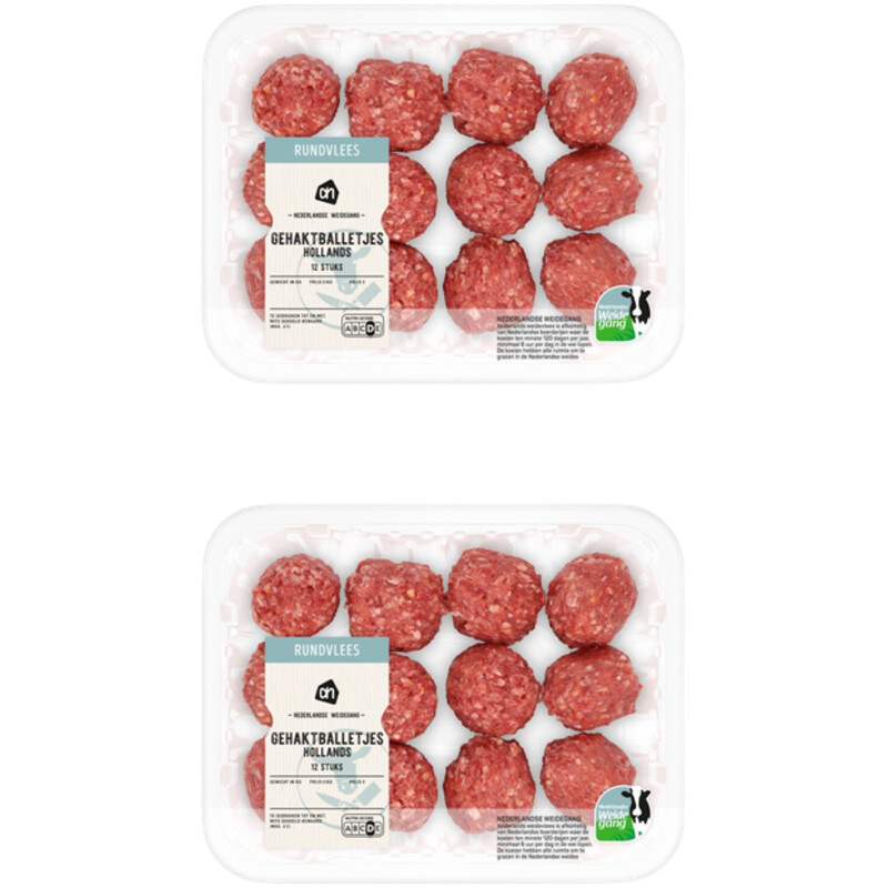 Een afbeelding van AH Gehaktballetjes Hollands 12 stuks 2-pack