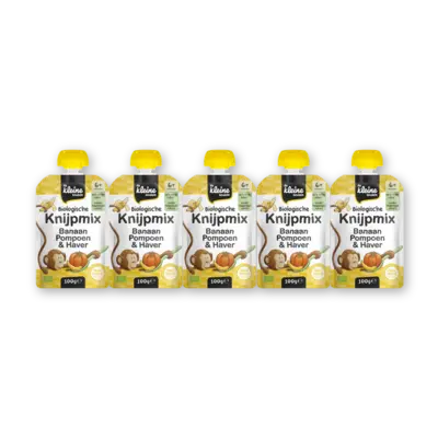 pdp-image-De Kleine Keuken Knijpmix Banaan & pompoen 6m+ 5-pack