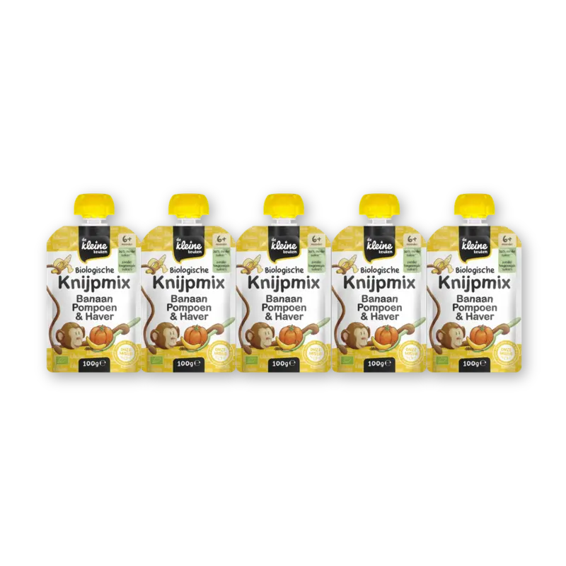 Knijpmix Banaan & pompoen 6m+ 5-pack