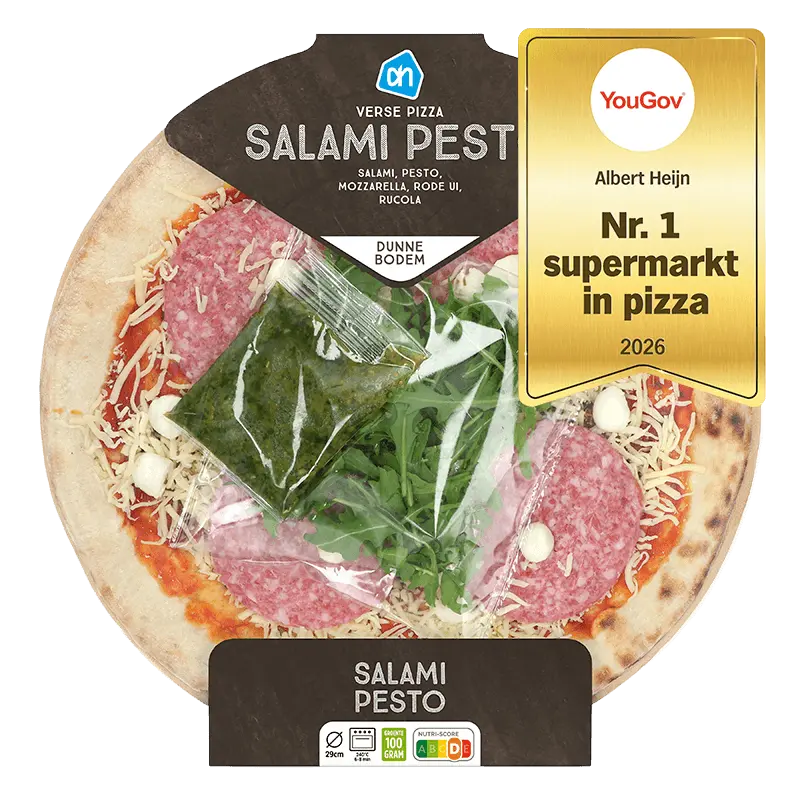 Verse pizza salami pesto